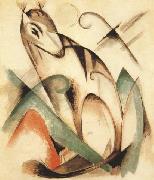 Franz Marc Seated Mythical Animal (mk34) oil painting on canvas